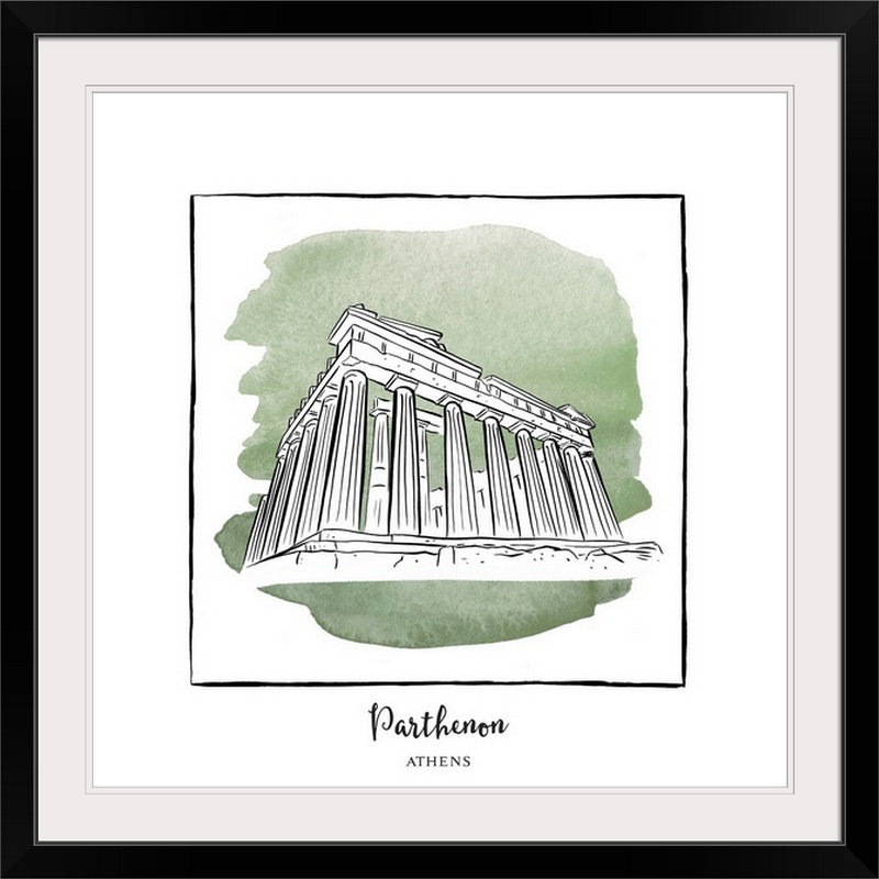 « parthenon-brushstroke édifices », impression, H 35 po x l 35 po x P 1,5 po, Toile