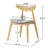 2 - Pack Retro Dining Chairs In Natural + Beige, Ergonomic Curved Back, Rubberwood Frame, And Easy Assembly Back Rest, Foam Filled Seats-963495193-963495189