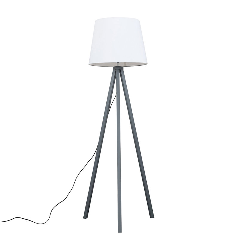 Nemours 159cm Basbro Tripod Floor Lamp Shade, No, Mustard, Grey
