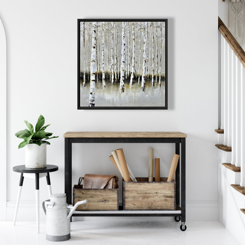Paysage de forêt d'hiver | Décoration de chambre à coucher Brown Trees, H 25,25 po x l 25,25 po