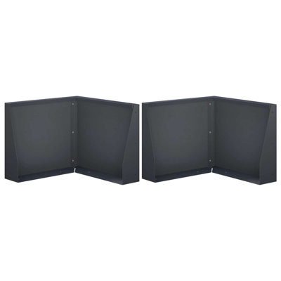 Vidaxl Retaining Wall 2 Pcs 15.75 X 4.72 X 11.81 In Steel Anthracite