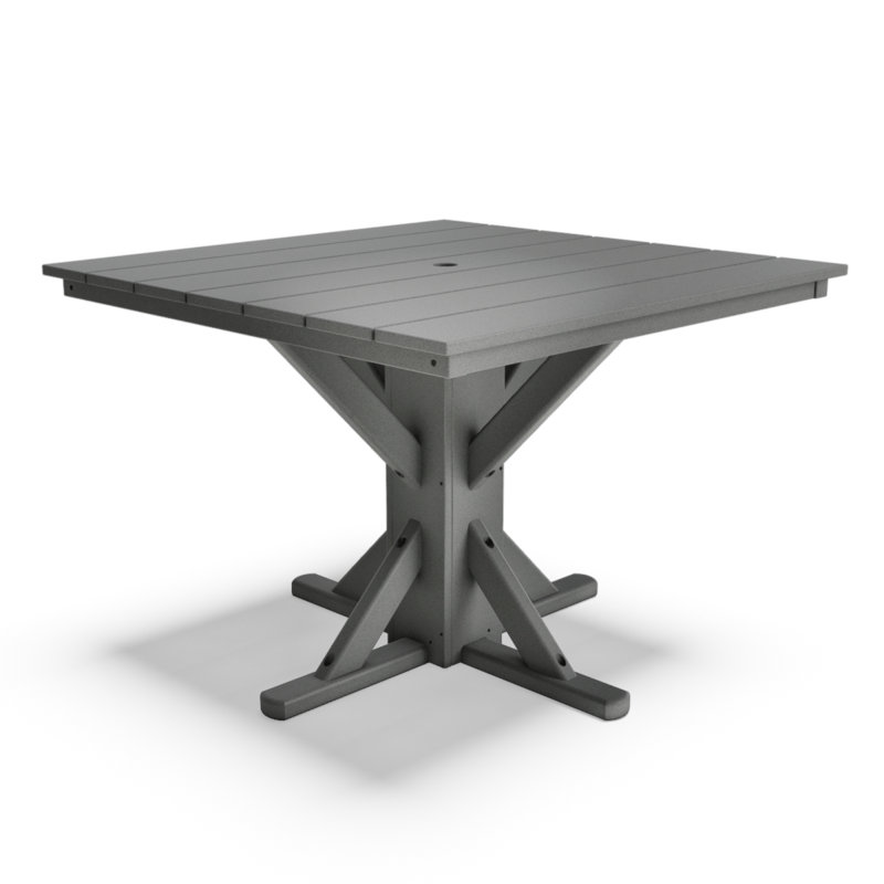 Table de salle à manger 40 "carrée sans cadre - Gris, Gris