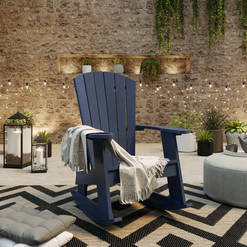 Chaise berçante en plastique Adirondack Captiva, Bleu marine atlantique