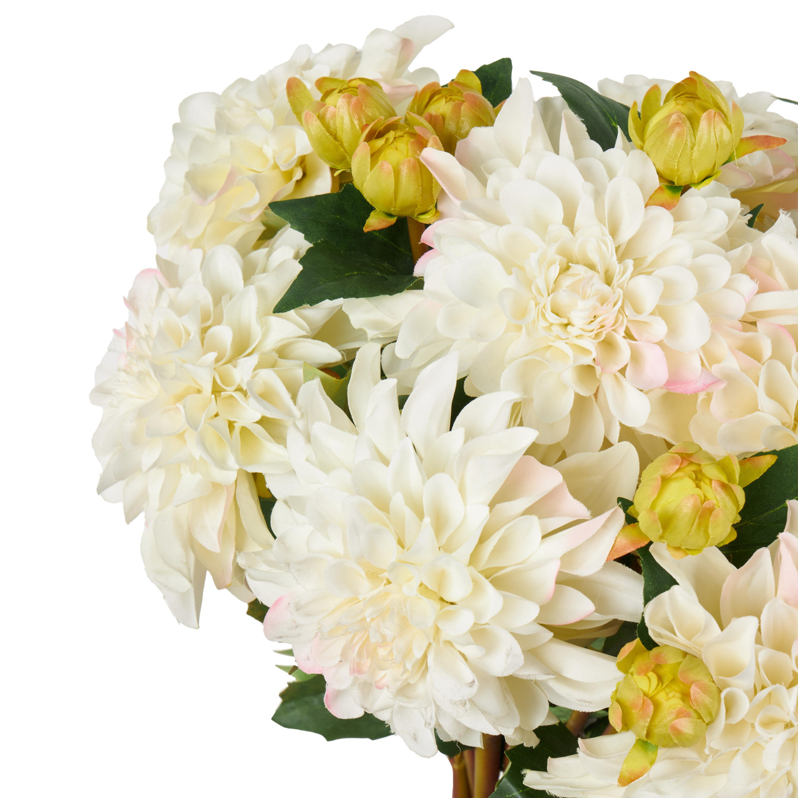 Dahlia Floral Stems, White, 30" H x 11" W x 11" D