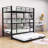 Metal Twin Triple Bunk Bed With Trundle-1106552146