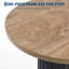 Table de bar ronde avec piètement ondulé en fer et repose-pieds, table haute de style bistro pour petits espaces, chêne-1102593965