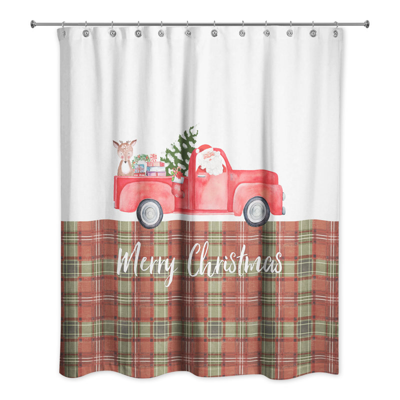 Rideau de douche simple christmas truck Degnan