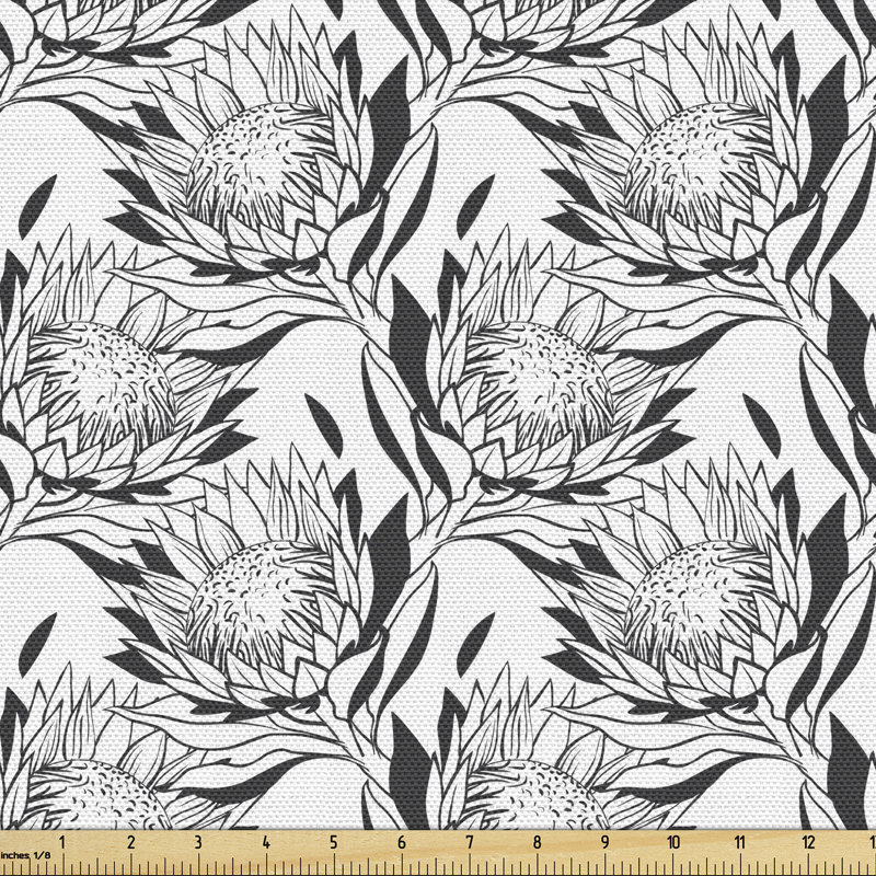 Oestreich Layout of Protea Flower Motifs Fabric