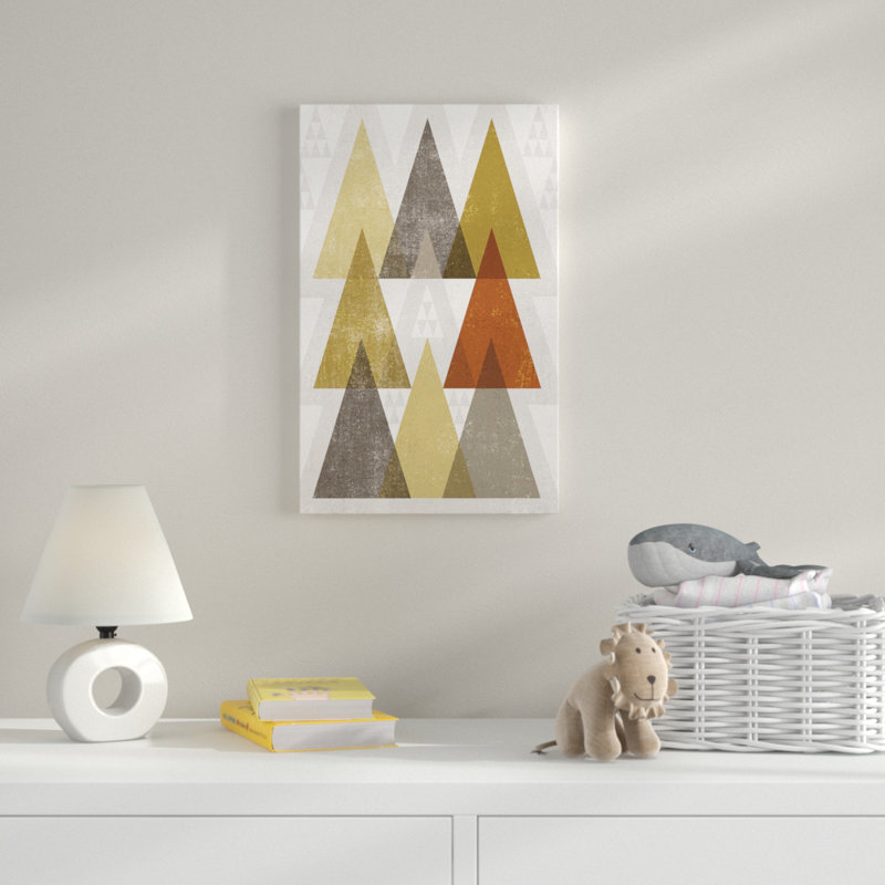 « mod triangles iv rétro », art sur toile, H 19 po x l 12 po x P 2 po