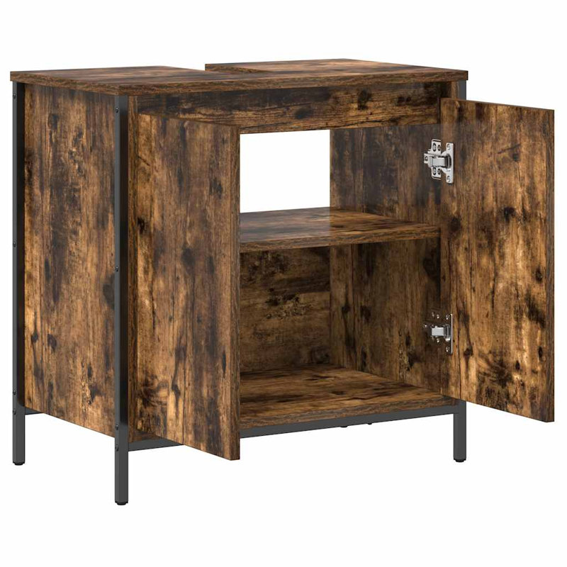 60mm Single Bathroom Vanity with Basin, Smoked Oak