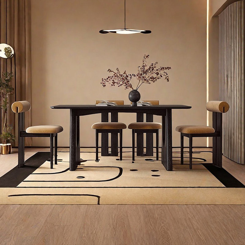 Solid wood french style rectangular dining table, 29.53"H x 63"L x 31.5"W