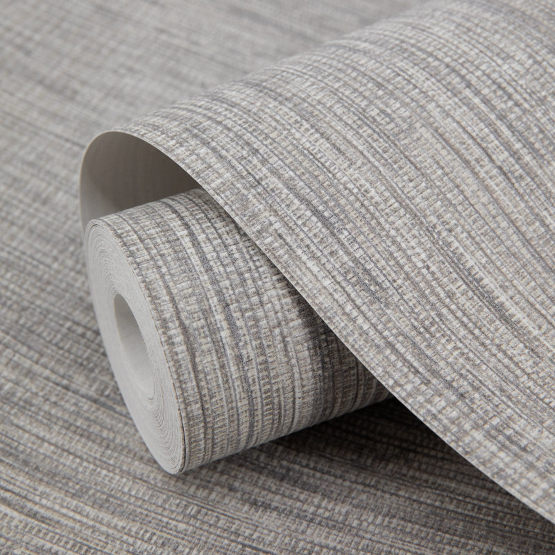 Cerra Collection Rio Woven Design Wallpaper Roll, Grey