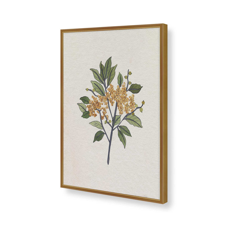 «Leaf & Light II» par Melissa Wang, reproduction d'art, H 36 po x l 24 po, Impression sur cadre ouvert sans papier mat, Doré