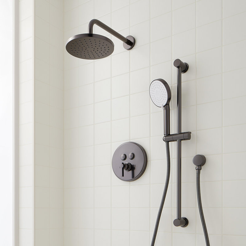 Greyfield Simple Select Shower System with Slide Bar and Hand Shower, Gunmetal