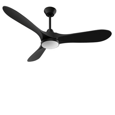 Roomratv Ceiling Fans With Lights And Remote Control,Quiet Noiseless Reversible DC Motor,6 Speeds,Timers, 3 CCT, Indoor Use, Plastic Blades,Black Modern Ceiling Fan
