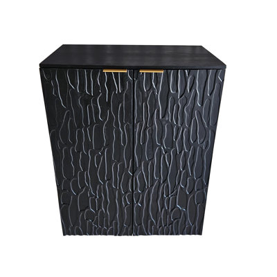 2-Door Black Wine_Bar Cabinet