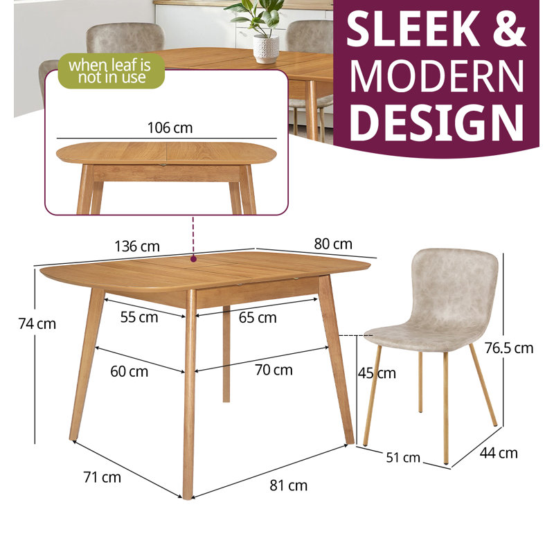 Balani 6 - Person Butterfly Leaf Dining Set
