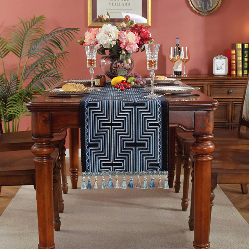 Stricklin Rectangle Geometric Polyester Table Runner