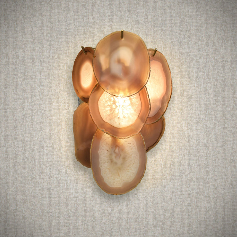 Camille 1 - Light Flush Mounted Sconce, Polisheded Nickel, Coffee