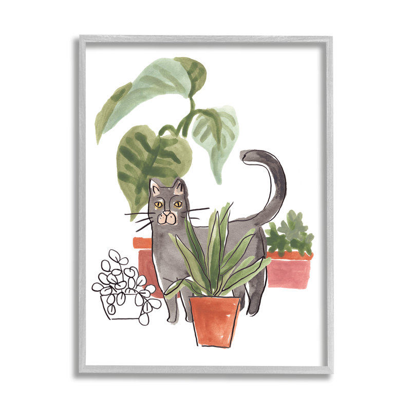 Monstera tropical par Grey, H 20 po x l 16 po x P 1,5 po, Estampe numérique Farmhouse