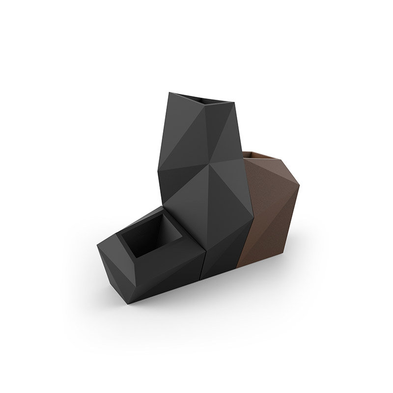 Pot à fleur en résine Faz, Bronze, H 27,5 po x l 25,75 po x P 21,75 po