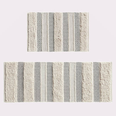 Woven Texture Stripe Bath Rug 22X58"