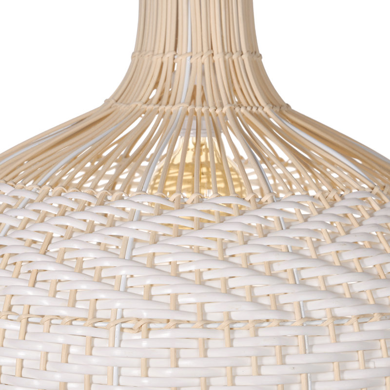 Aribella 1 - Light Natural Dome Pendant, 13.78" H x 15.75" W x 15.75" D