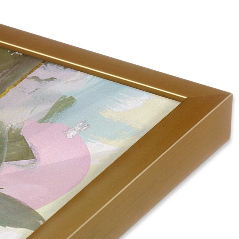 Ensemble de 2 impressions Blush Bamboo Breeze, 36 po x 36 po, Impression encadrée, Or poli