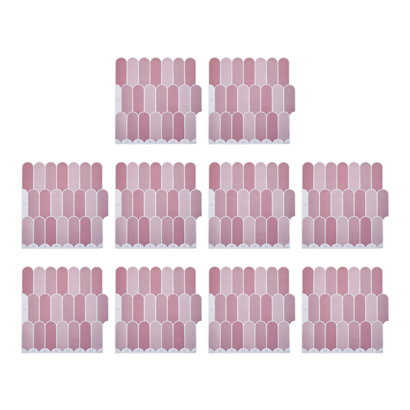 10Pcs Self-Adhesive Wall Tile Stickers, Pink