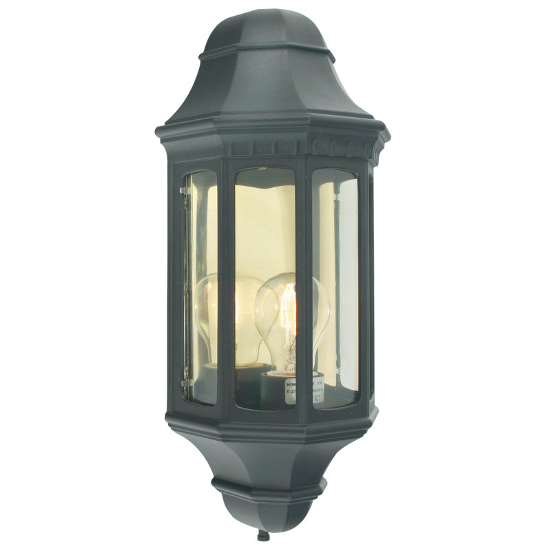 Werchter Outdoor Wall Lantern, 33cm H x 16cm W x 10cm D, Black