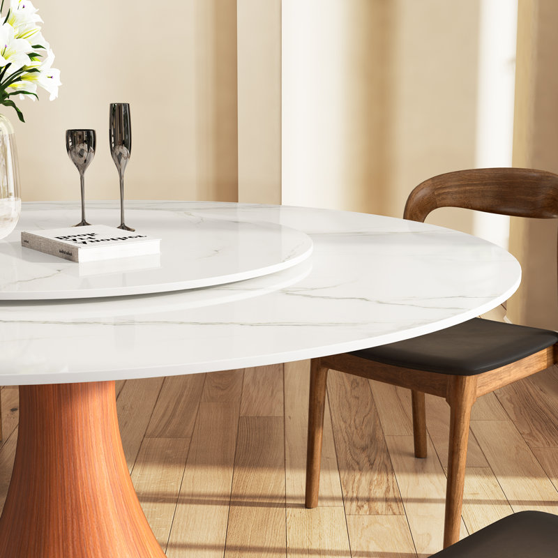 Table de salle à manger Rader Farmhouse, H 29,52 po x L 59,05 po x l 59,05 po, Blanc