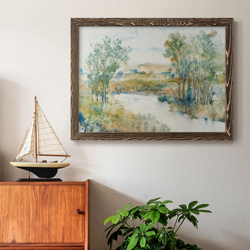 «Trees on the Creek I», reproduction d'art sur toile simple, Noyer, H 26 po x l 38 po x P 1,5 po