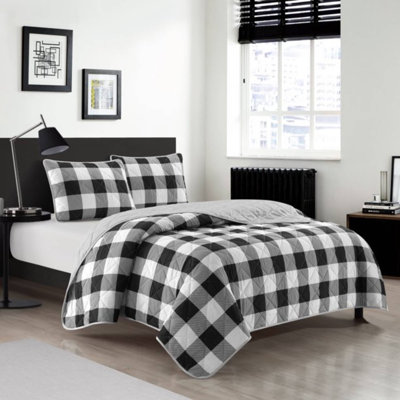 Polyester Standard Checkered Quilt
