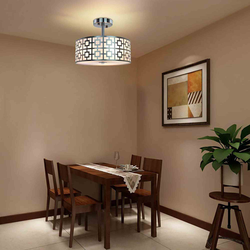 Bittany Semi Flush Mount, Silver