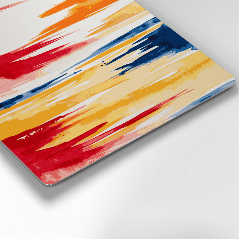 Aquarelle paysage 19 art mural en métal beige, H 8 po x l 8 po
