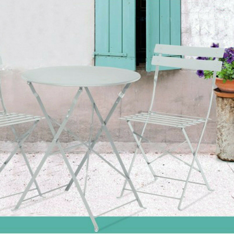 Elisee 2 - Person Patio Dining Set Round Table, White