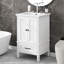 Meuble-lavabo de 20 po avec lavabo, armoire de salle de bain avec deux portes, butoir de porte magnétique et patins réglables, tiroir blanc