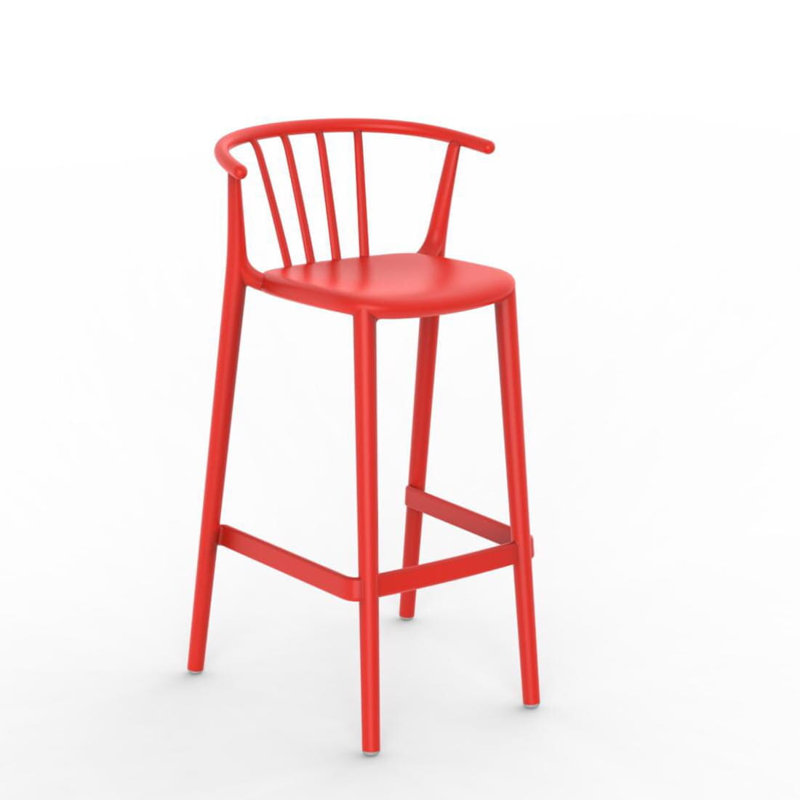 Tabouret de bar 25,79 po Woody, 4, Rouge, 29.72"