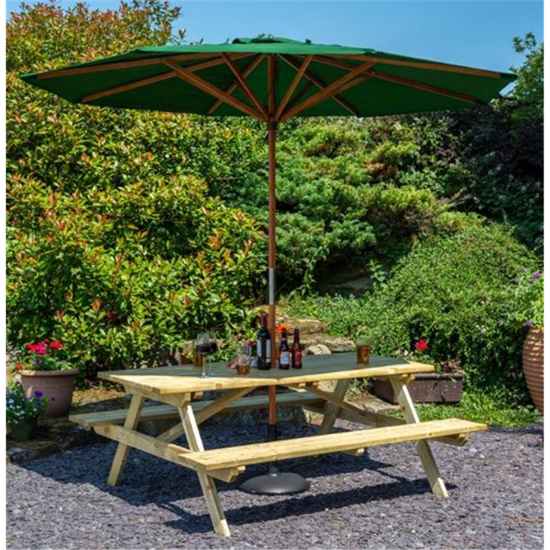Bretha 4 - Person Patio Dining Set with Rectangular Table, 27.3 cm H x 180cm W x 180cm D, Green