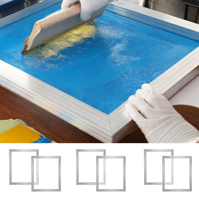 Trousse de sérigraphie, cadres de sérigraphie en aluminium 6 pièces, cadre de sérigraphie 20 x 24 pouces avec filet de 110 points, filet de nylon haute tension et ruban d'étanchéité pour l'impression de t-shirts