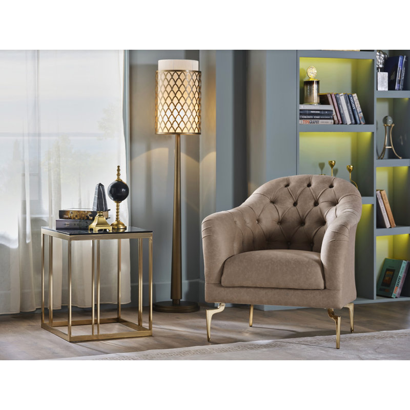 Fauteuil Kinzee, Suède brique foncé