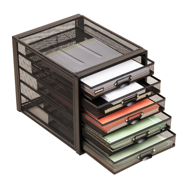  Tiroirs-classeurs, organisateur de bureau, multi-usages, artisanat, métal, L 11 po x l 14 po x H 11 po, Noir