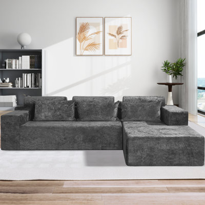 105" L-shape Modular Sectional Sofa Couch For Living Room