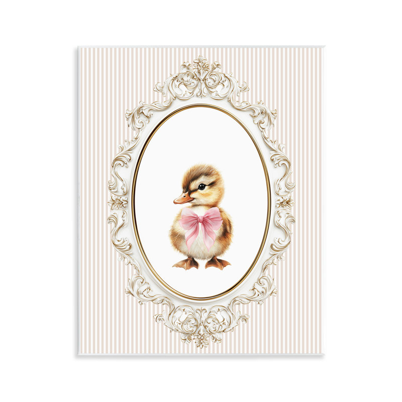 Plaque murale Spring Gingham Baby Duck, design par Christine Simpson Art