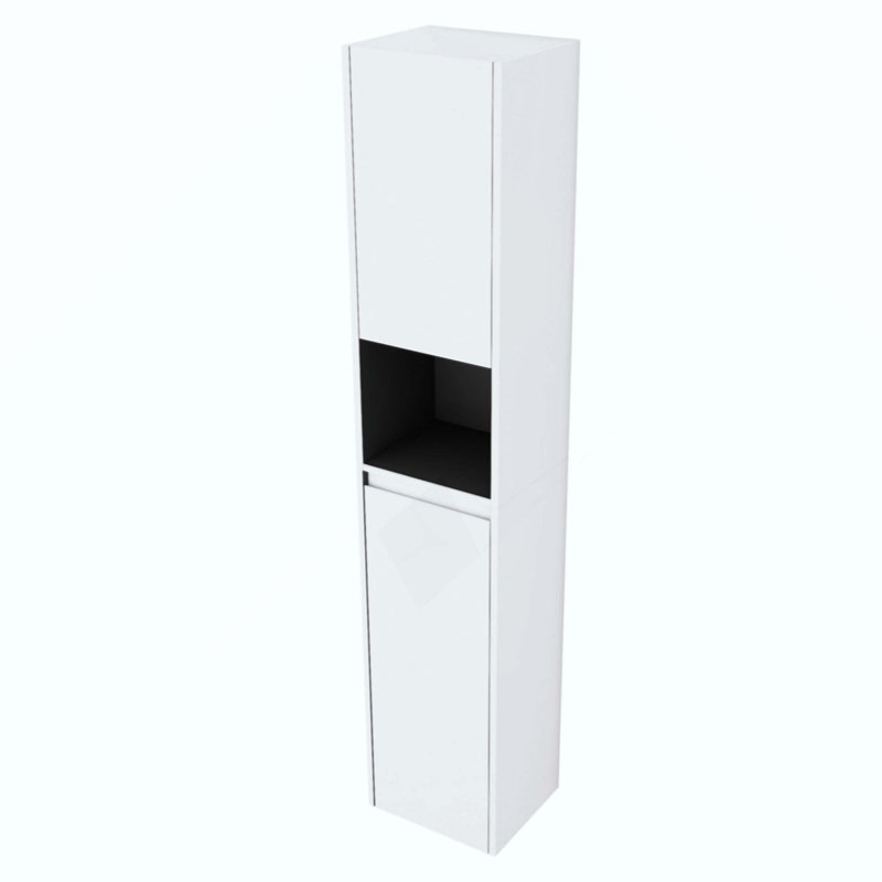 Bathroom Side Cabinet,2-Soft Close Doors,Float Mounting Design, White