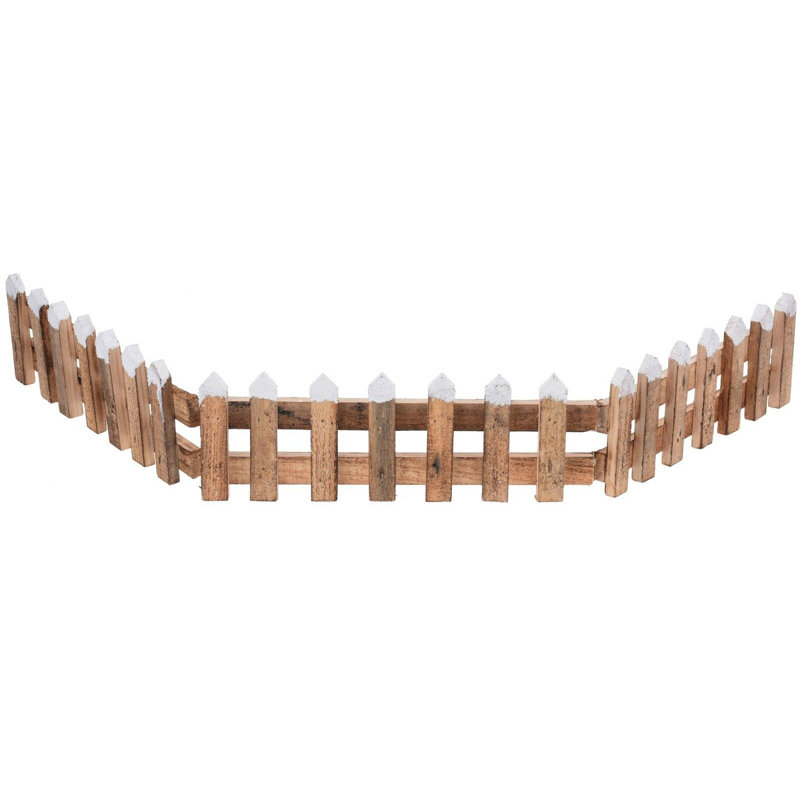 Oleary 9.91cm H x 89.92cm W Brown Wood Border Fence