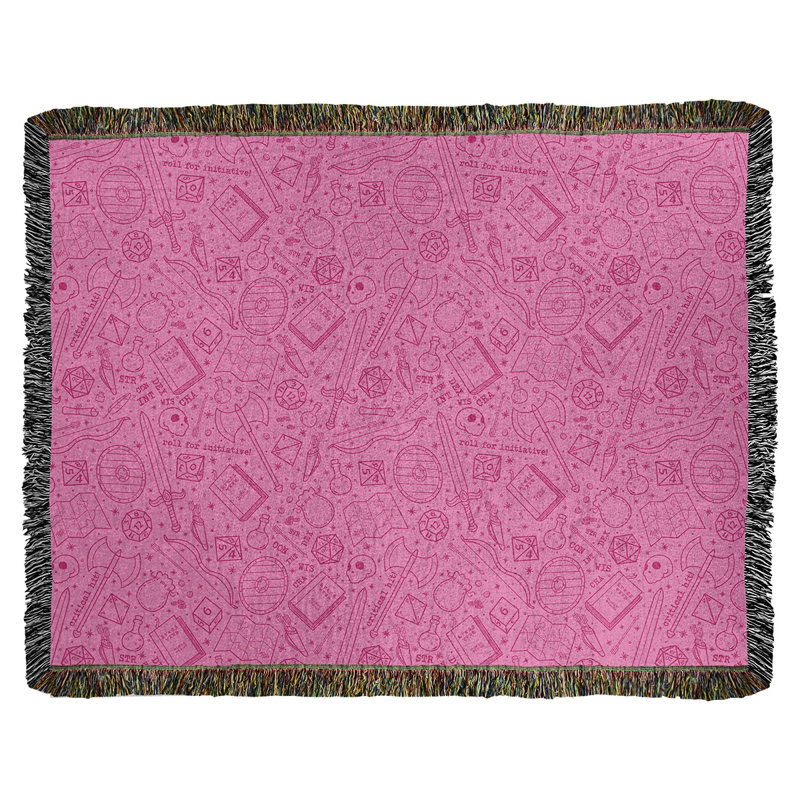 Couverture en coton tissé Katelyn Elizabeth, l 50 po x L 60 po, Rose