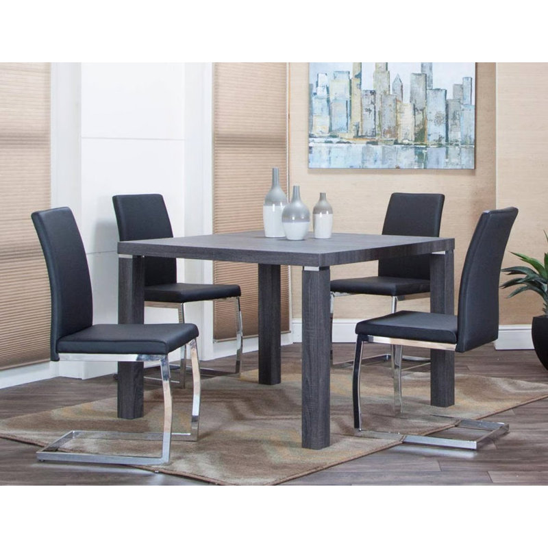 Chaise d'appoint à dossier plein Anadia, Noir