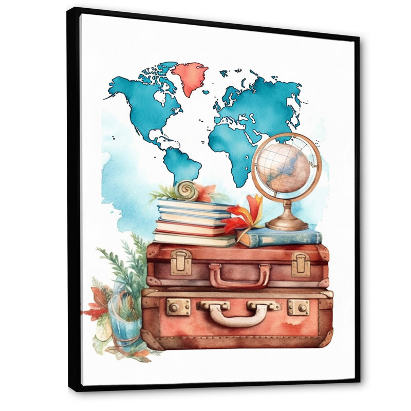 Voyage aventure II sur toile, H 20 po x l 12 po x P 1 po, Cadre flottant noir