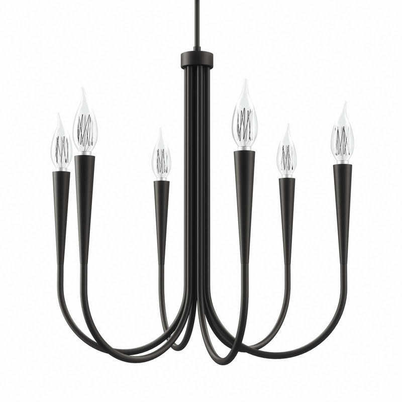Modway Penrose 6-Light Chandelier, Black